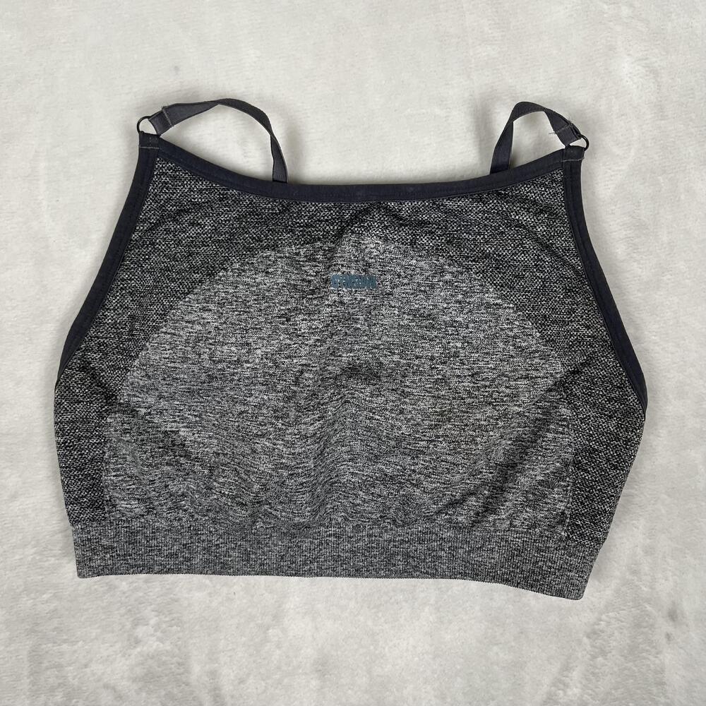 Gymshark Sports Bra Womens Medium Gray Seamless High Neck Spaghetti Strap